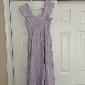 Hill House Ellie Nap Dress in Purple Striped Linen